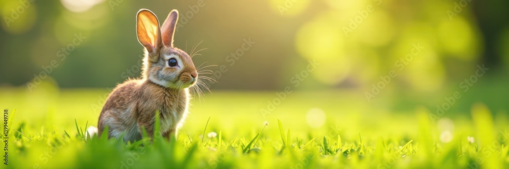 Obraz premium Gentle Bunny Ears on a Spring Meadow, easter eggs, spring