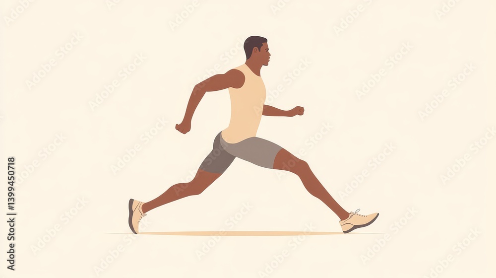 Athletic Man in Motion: A Dynamic Runner's Pose Athletic Man in Motion: A Dynamic Runner's Pose