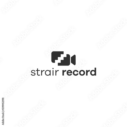 dual meaning stair record logo vector