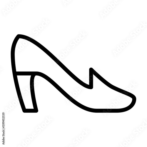 high heels outline icon. women shoes black line illustration.