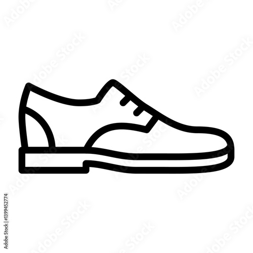 oxford shoes outline icon. formal shoes black line illustration.