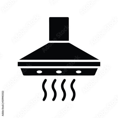 Kitchen Hood Silhouette with Transparent Background, Exhaust Fan Isolated Icon