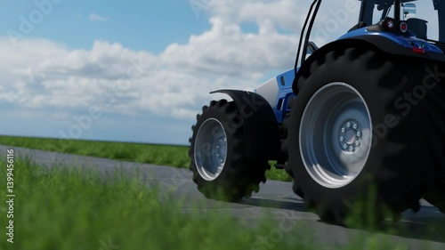 Modern technologies in agriculture. An industrial drone flies over a green field