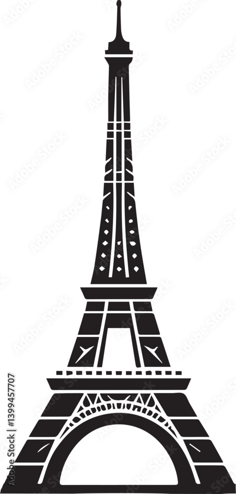 Obraz premium Eiffel tower black and white vector