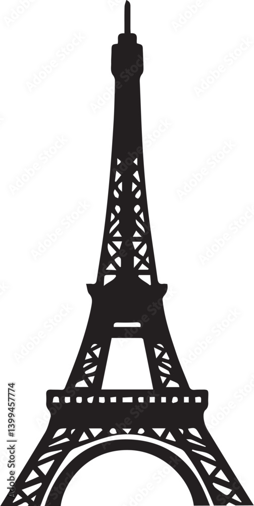 Obraz premium Eiffel tower black and white vector