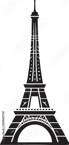 Eiffel tower black and white vector