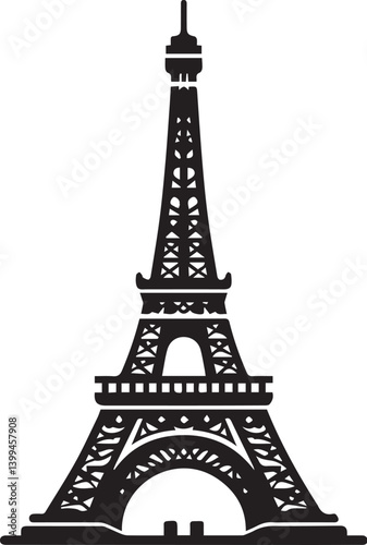 Eiffel tower black and white vector