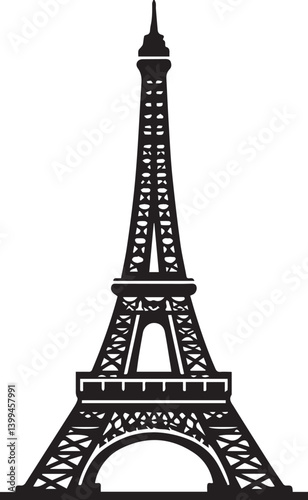 Eiffel tower black and white vector