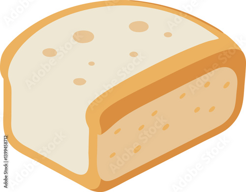  Delicious food vector artwork illustration of a slice of white bread
