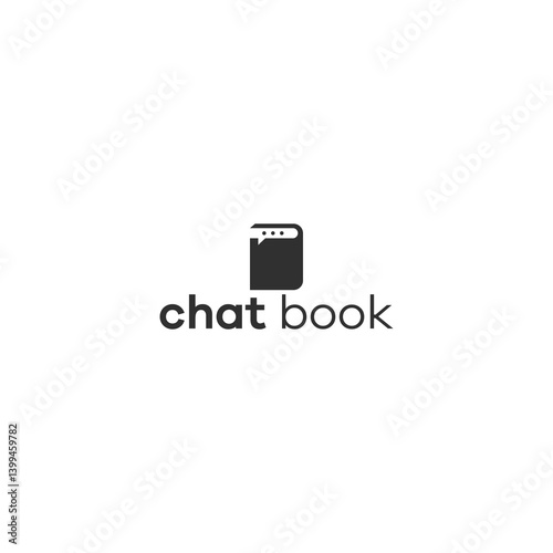 dual meaning chat book logo vector