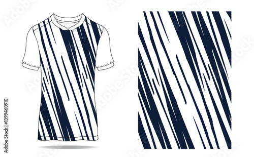 Stylish sports t-shirt design featuring dynamic diagonal stripes, perfect for athletic wear