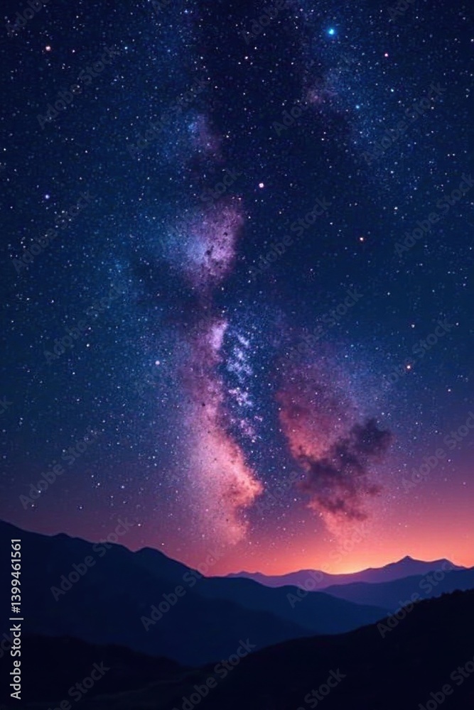 Fototapeta premium Dark sky with stars and galaxy in the background, stars, universe, dark