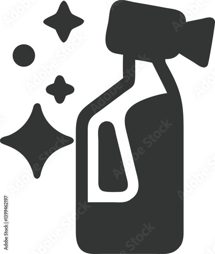 Cleaning Spray Bottle Silhouette, Stars, Transparent Background Icon Design