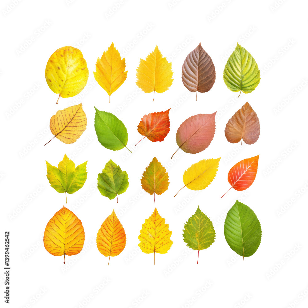 Obraz premium Collection of Colorful Autumn Leaves Diverse Shapes and Hues