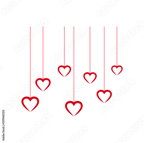 Hanging heart decoration for valentines day