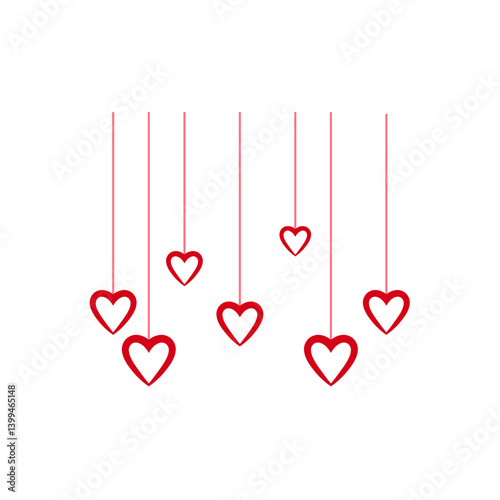 Hanging heart decoration for valentines day
