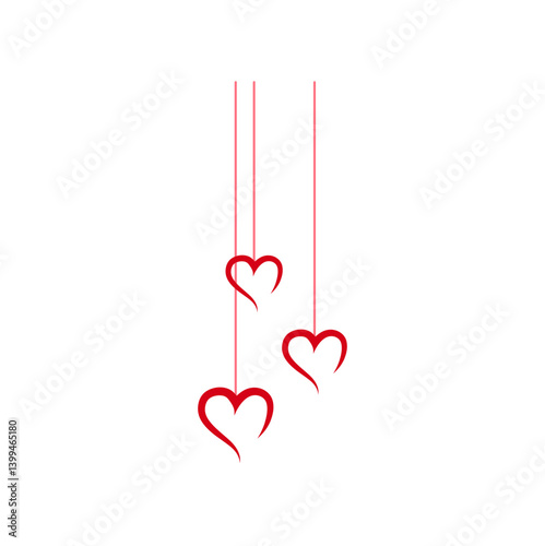 Hanging heart decoration for valentines day