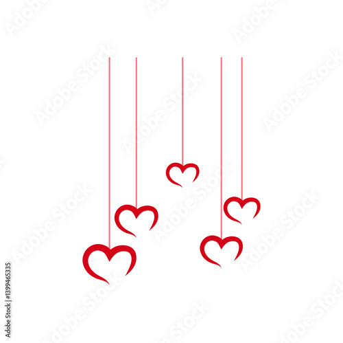 Hanging heart decoration for valentines day