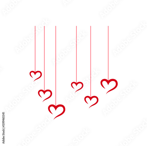 Hanging heart decoration for valentines day
