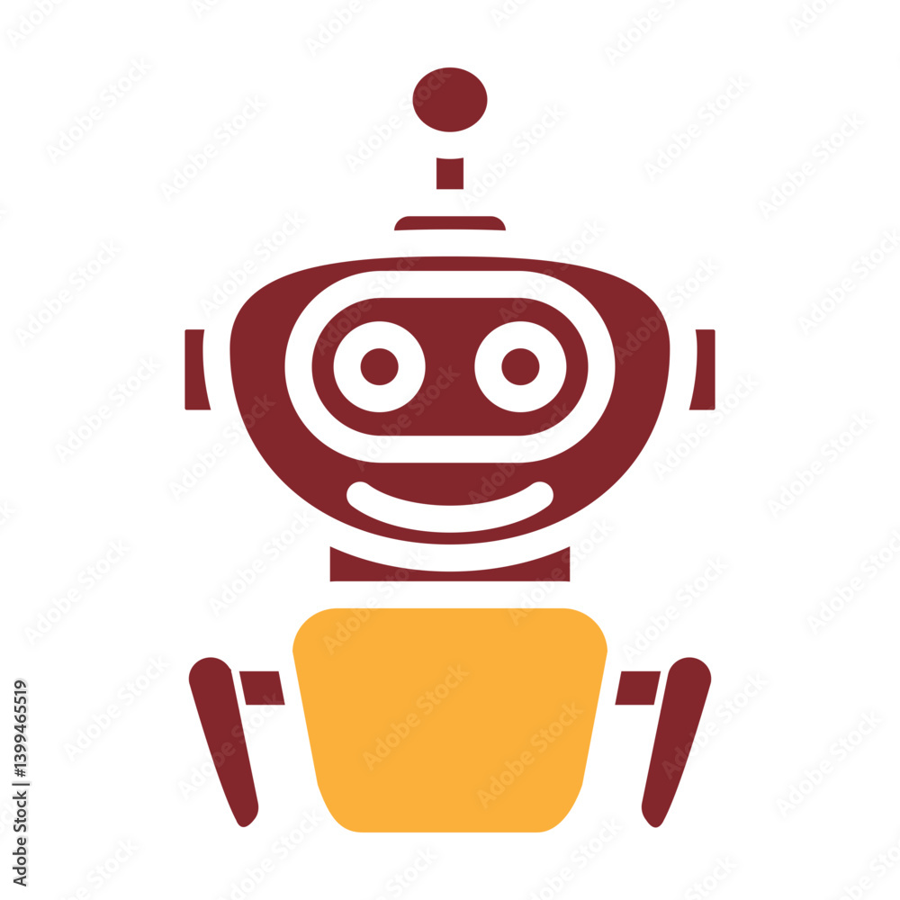 Obraz premium Virtual Agent Vector Glyph Two Colors Icon Design