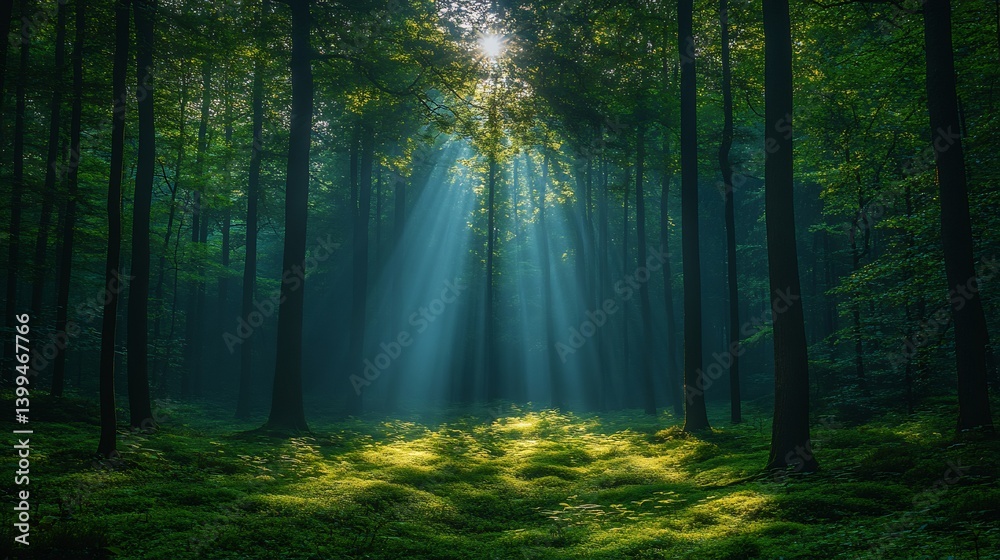 Sunlight Forest Pathway Mystical Nature. Sunlight Forest Pathway Mystical Nature.