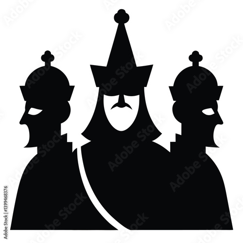 three wise men silhouette icon
