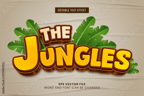 The jungles 3d editable vector text effect