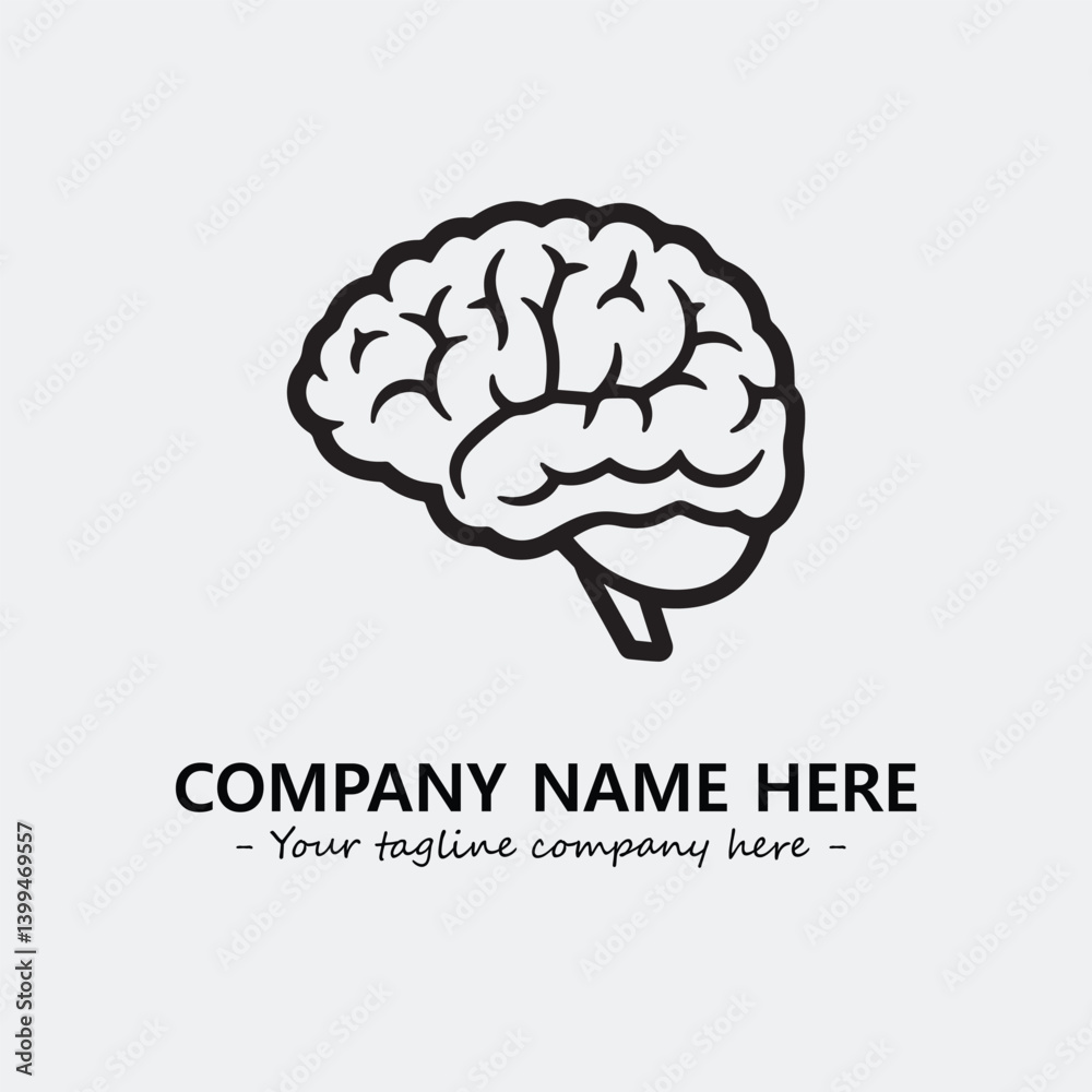 Brain illustration black and white for logo company vector image
Brain illustration black and white for logo company vector image