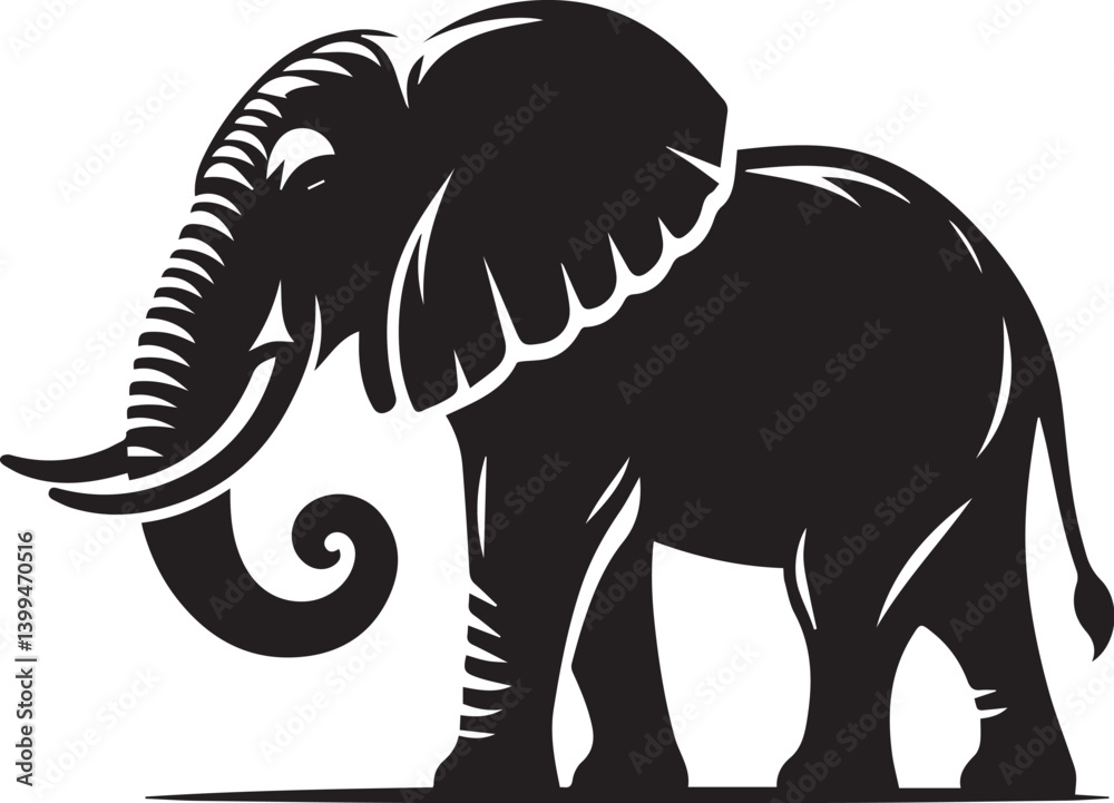Fototapeta premium Elephant Flat vector illustration
