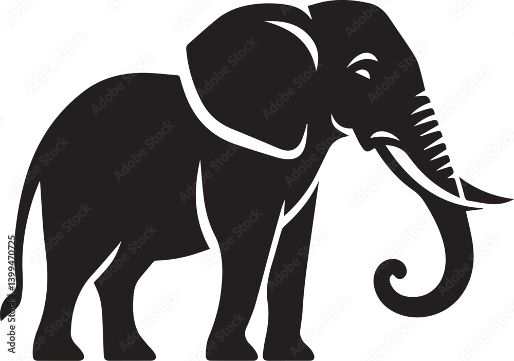 Fototapeta premium Elephant Flat vector illustration