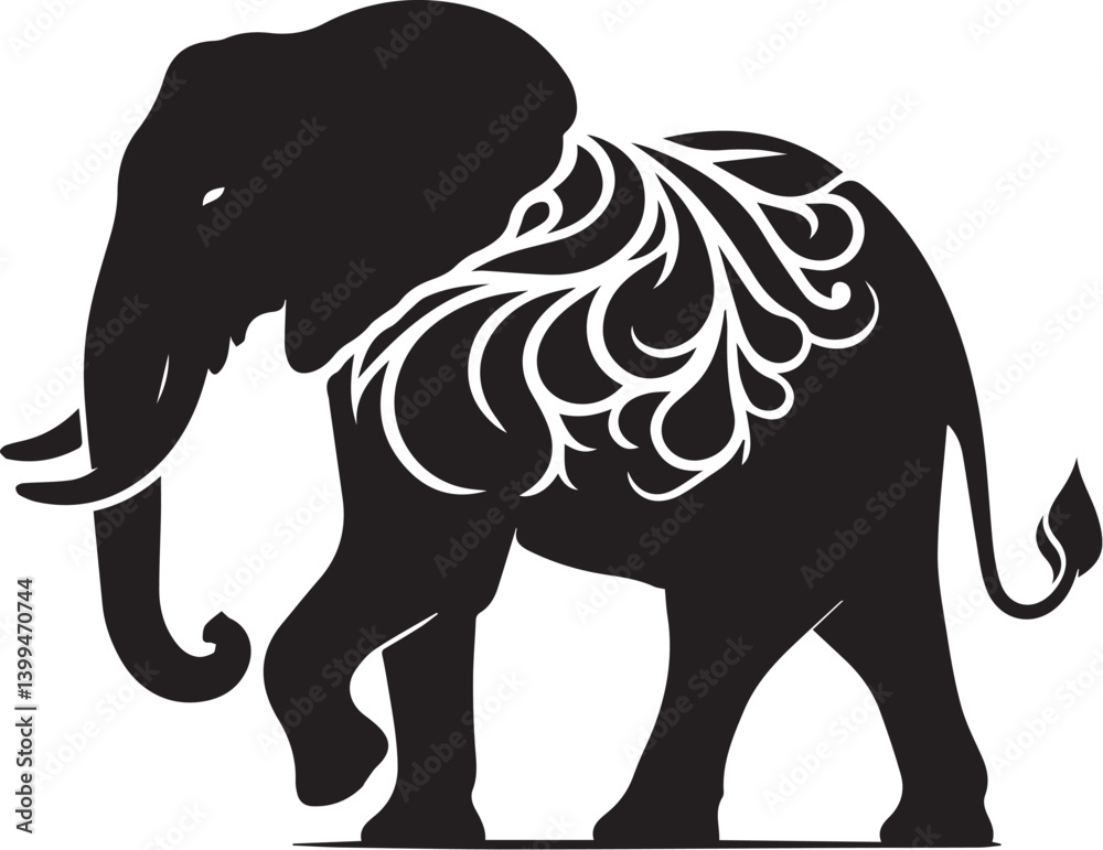 Fototapeta premium Elephant Flat vector illustration