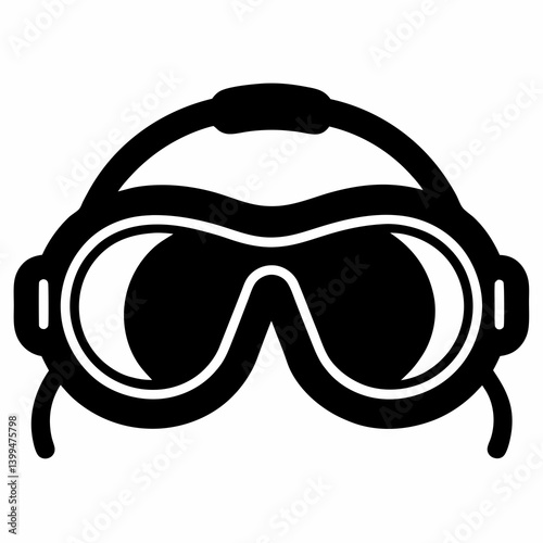 Goggles silhouette vector black