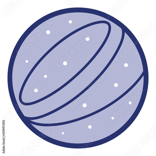 Celestial sphere illustration whit solid colour outline.