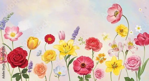 Whispers of Springtime Blooms AI Generated