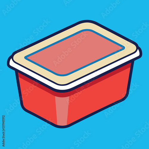 Litter box illustration whit solid colour outline 