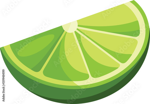  Lime slice isolated vector art work illustration