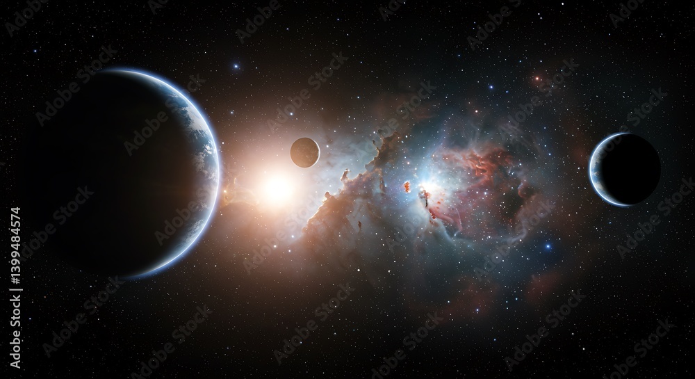 Naklejka premium Cosmic Crucible AI Generated