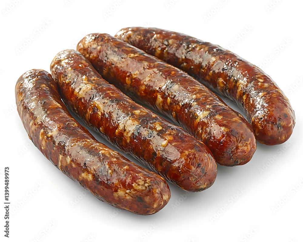 Grilled Sausages White Background Grilled Sausages White Background