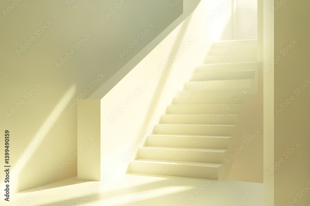 Obraz premium Light filled interior staircase