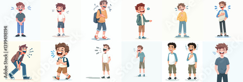 Vector of a teenager laughing out loud