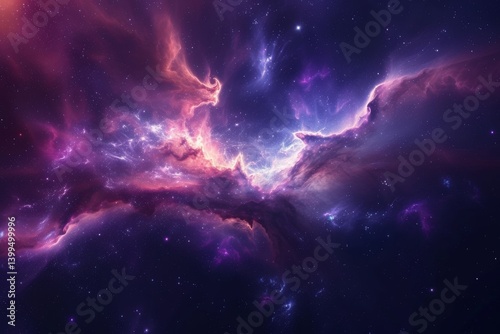 Vibrant swirls of cosmic dust illuminate the depths of space, showcasing a stunning display of colors and patterns in a nebula far beyond our solar system