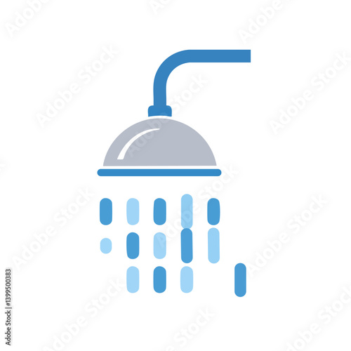 vector illustration of shower