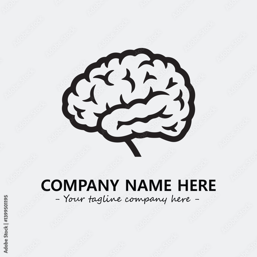 Brain illustration black and white for logo company vector image
Brain illustration black and white for logo company vector image