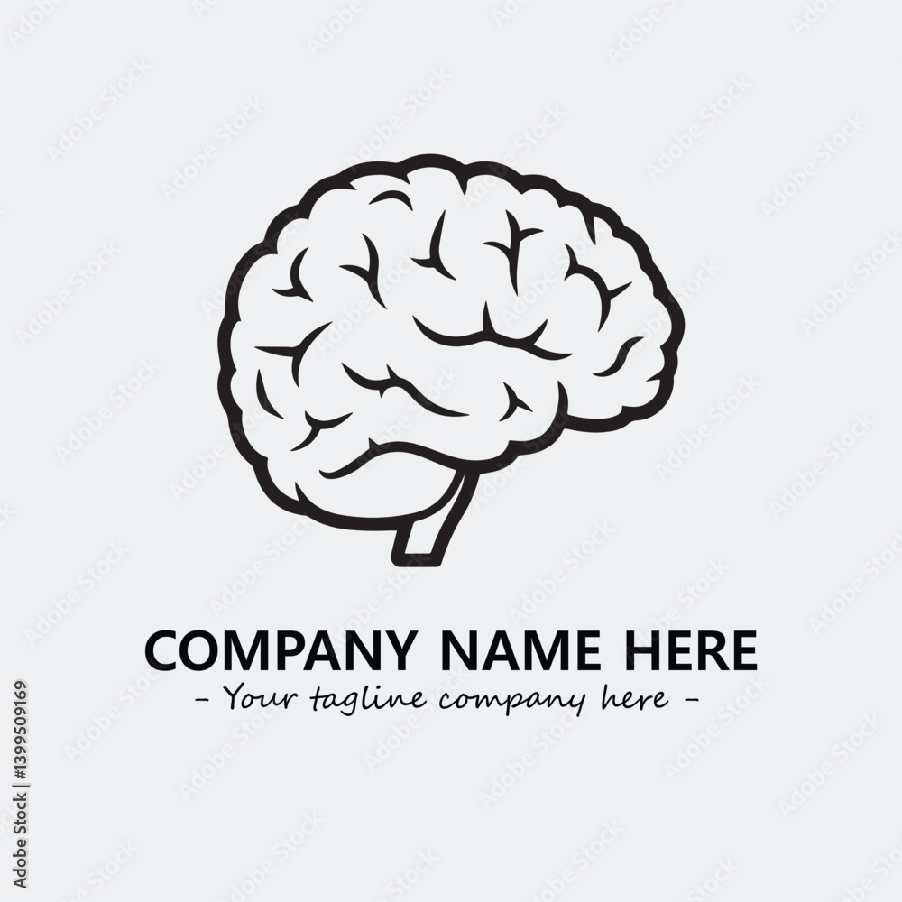 Brain illustration black and white for logo company vector image
Brain illustration black and white for logo company vector image