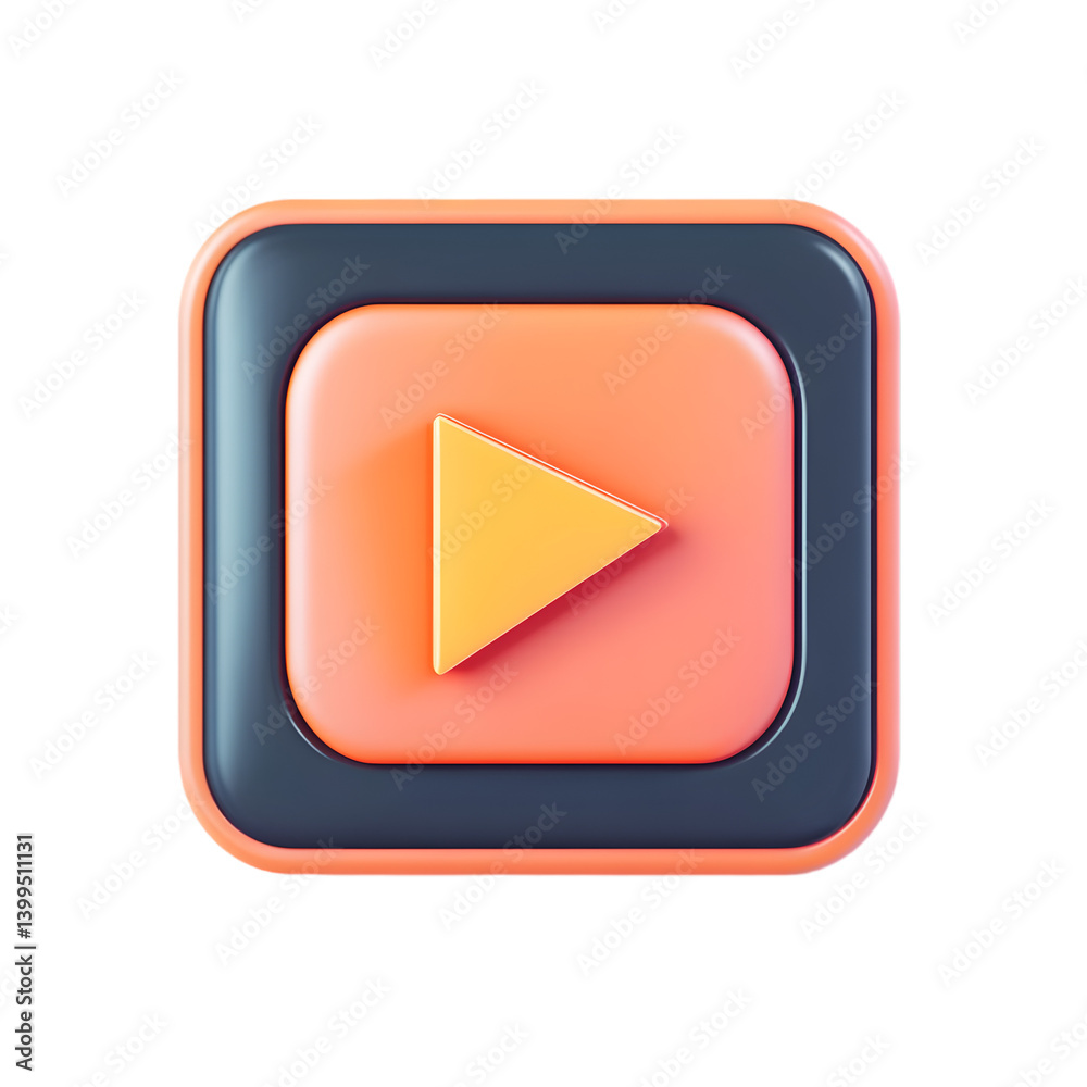 A vibrant, 3-dimensional play button. A vibrant, 3-dimensional play button.