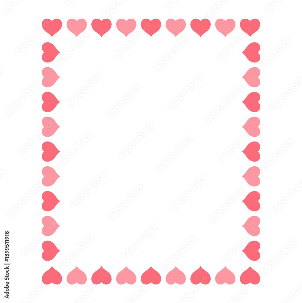 Decorative Hearts Border Frame. Vector illustration Decorative Hearts Border Frame. Vector illustration