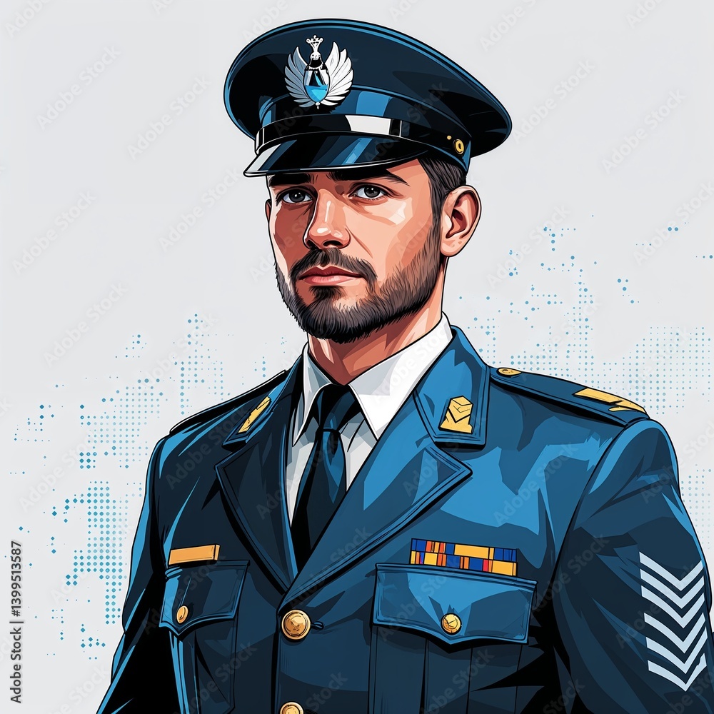 Network Administrator in uniform vector art illustration on plain white background Network Administrator in uniform vector art illustration on plain white background