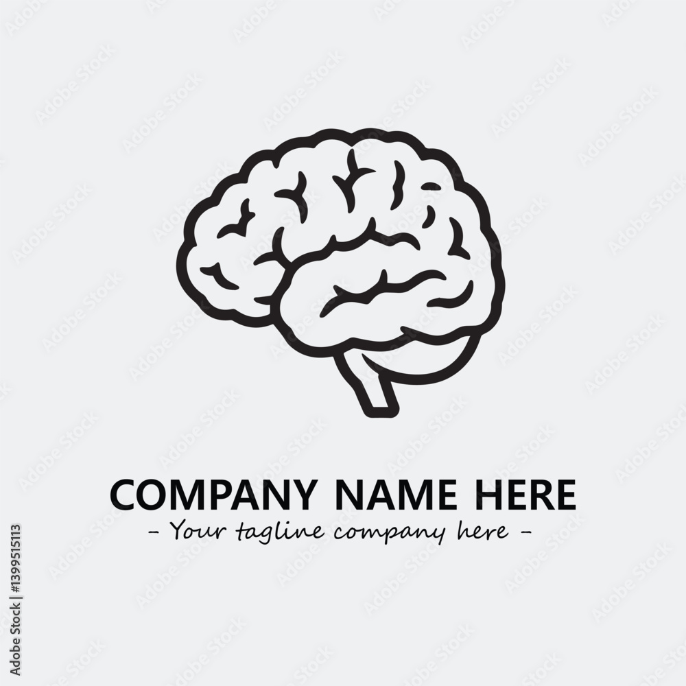 Brain illustration black and white for logo company vector image
Brain illustration black and white for logo company vector image