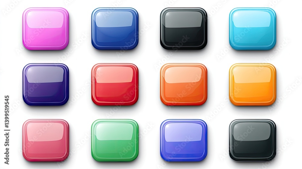 Grid Arrangement of Colorful Square Buttons with Various Icons Representing Symbols and Functions – A Vibrant Display of Design and Utility Grid Arrangement of Colorful Square Buttons with Various Icons Representing Symbols and Functions – A Vibrant Display of Design and Utility