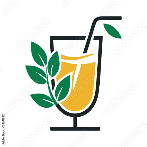 37.epsModern and vibrant logo featuring a juice glass with fruit elements, designed in a flat and minimal vector style. Ideal for juice bars, organic drink brands, smoothie companies, cafes, or health